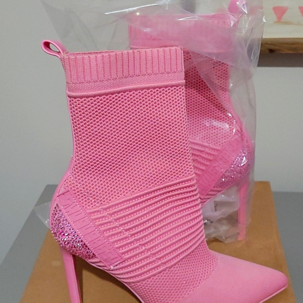 Stylish hot pink booties